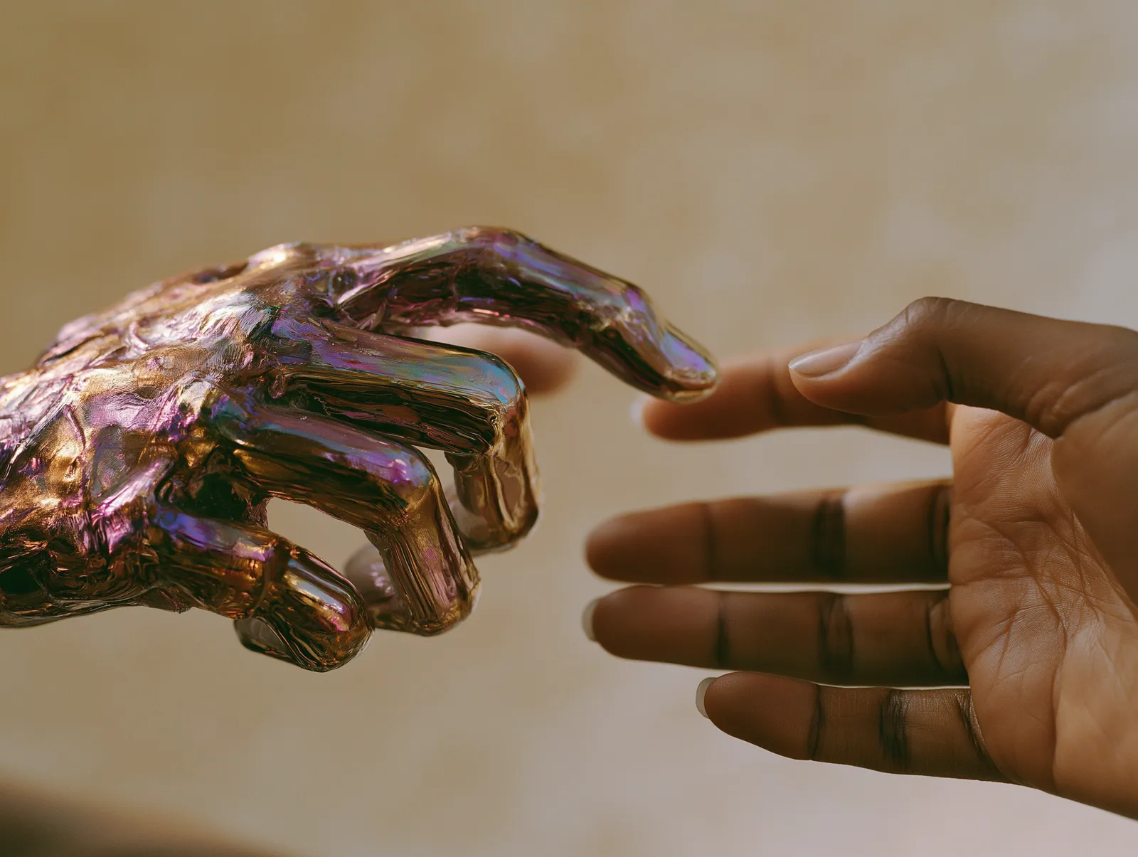 Iridescent form — the texture of systems and story meeting